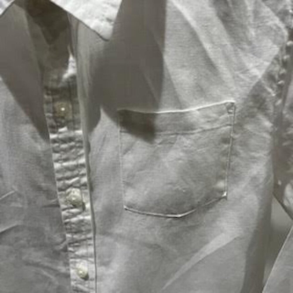 Janie and Jack White Linen Long Sleeve Button Down Shirt Boys 12 - Picture 3 of 5